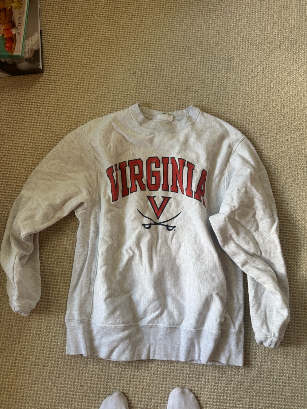 Virginia Grey Crewneck Sweatshirt with Red Logo